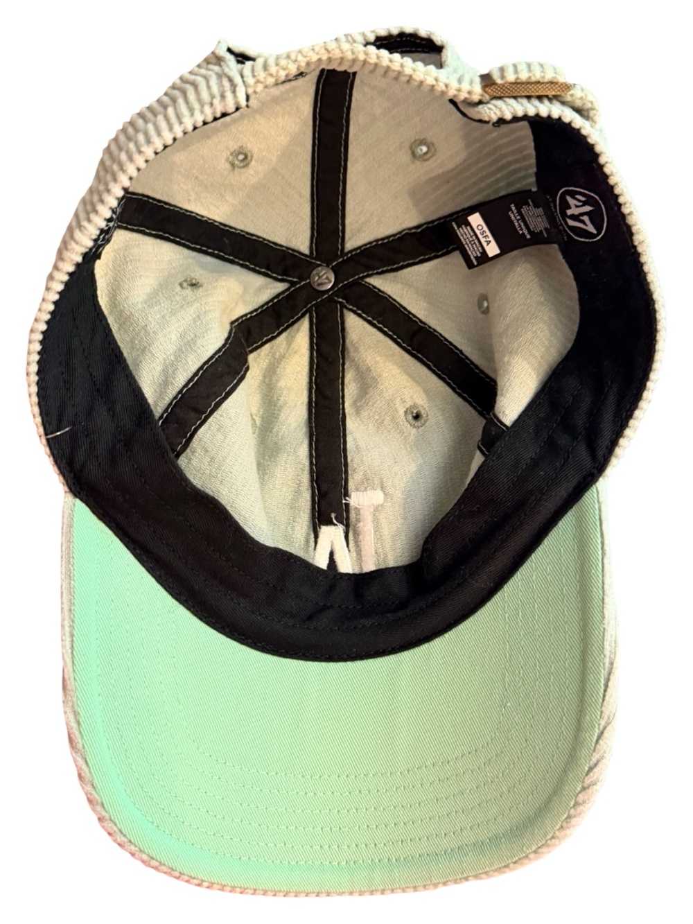 LA Dodgers Corduroy Hat Seafoam Mint Green -47 Brand - Picture 5 of 8